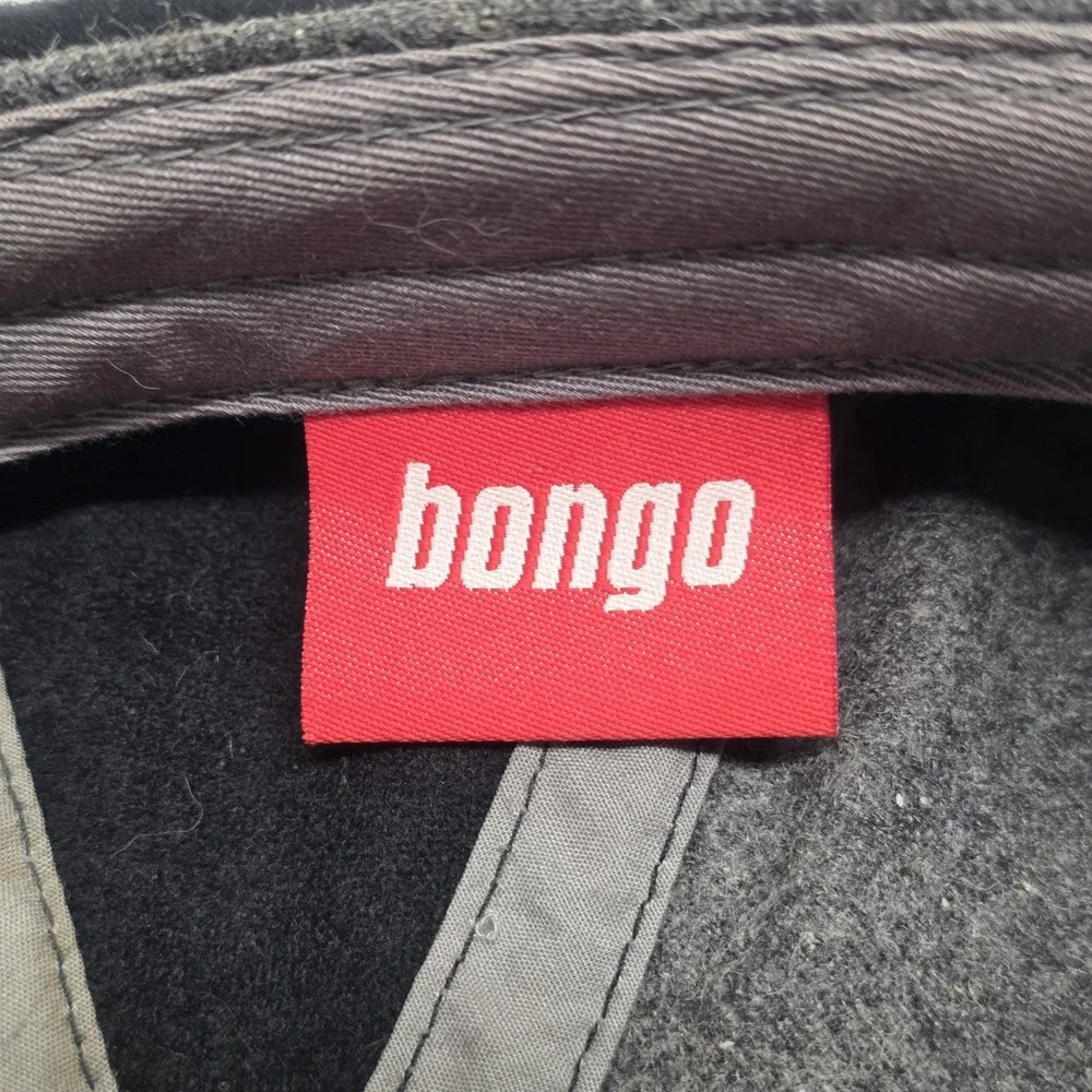 Bongo Womens Newsboy Gray Black Hat Cap Strapback Wool Blend